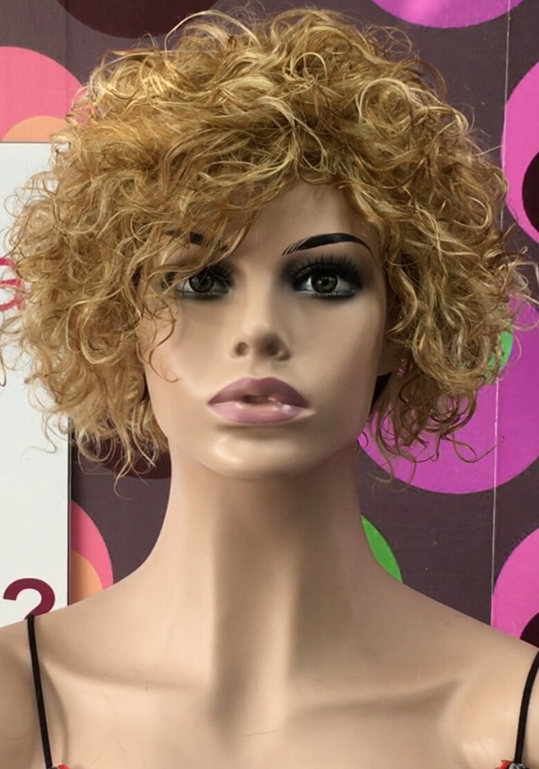 Peluca rizada natural CINTA color 27h613 maquina