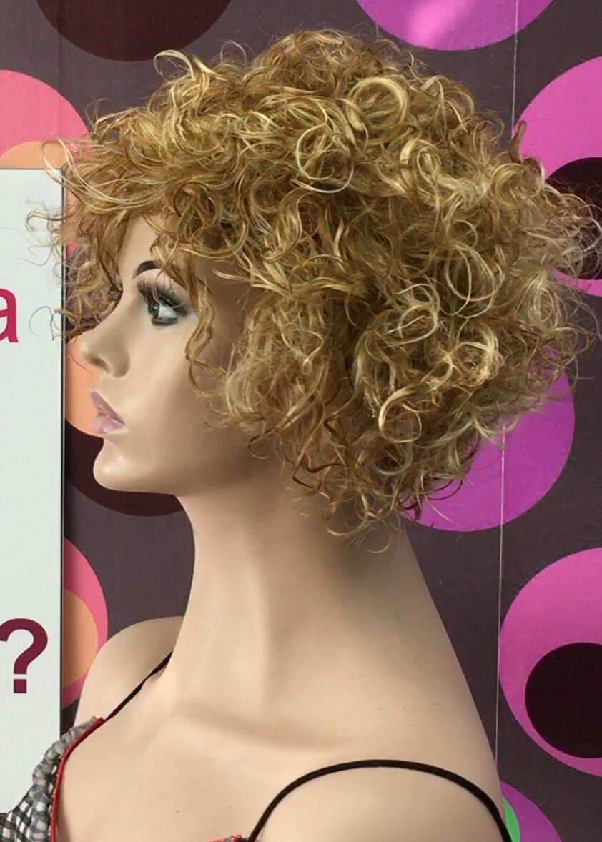 Peluca rizada natural CINTA color 27h613 maquina