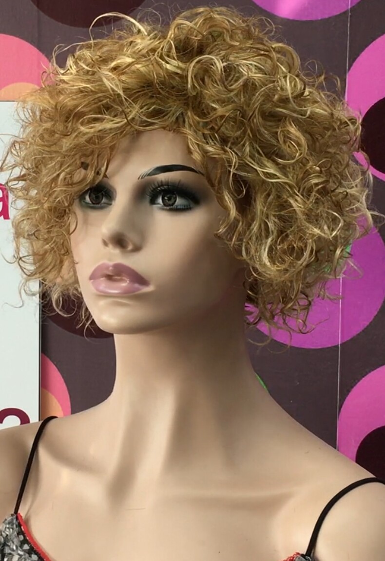 Peluca rizada natural CINTA color 27h613 maquina