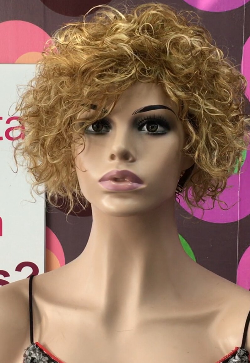 Peluca rizada natural CINTA color 27h613 maquina