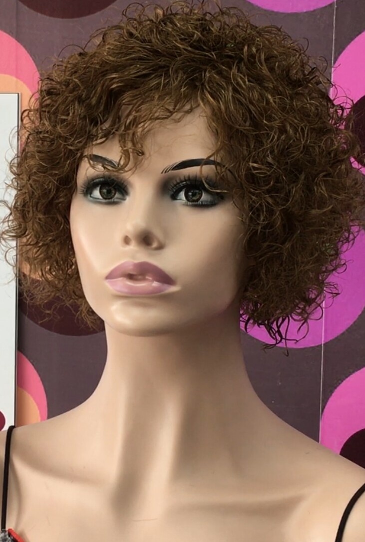 Peluca rizada natural CINTA color 6 maquina