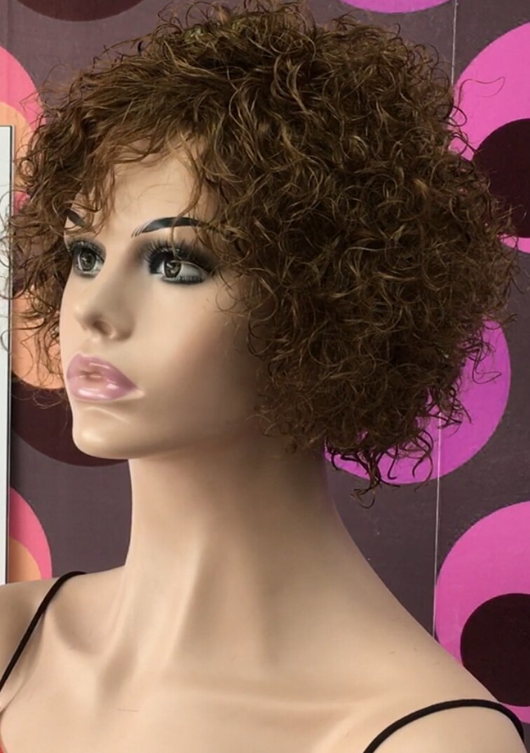 Peluca rizada natural CINTA color 6 maquina