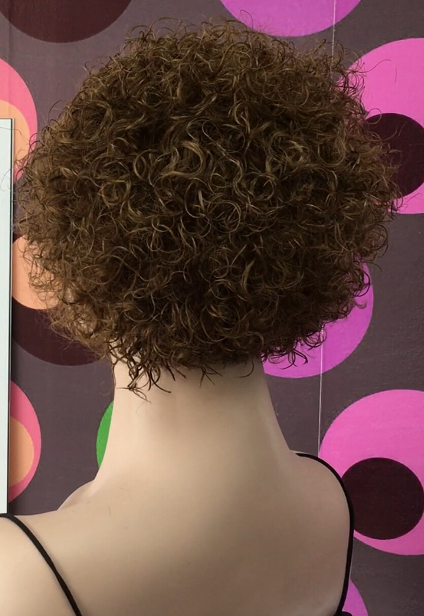 Peluca rizada natural CINTA color 6 maquina