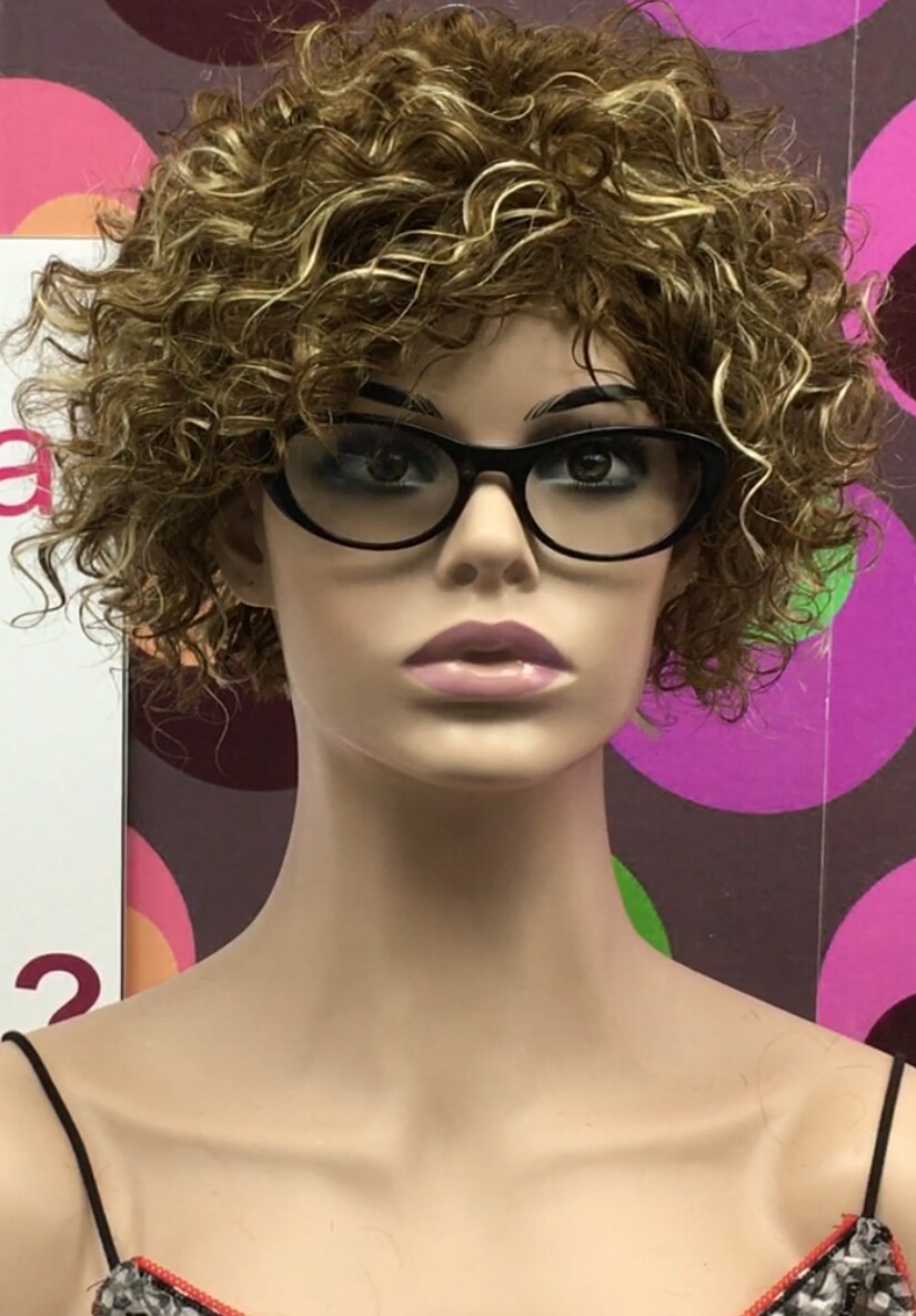 Peluca rizada natural CINTA color 6h613 maquina