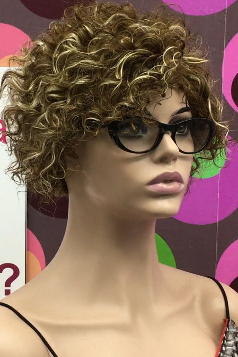 Peluca rizada natural CINTA color 6h613 maquina