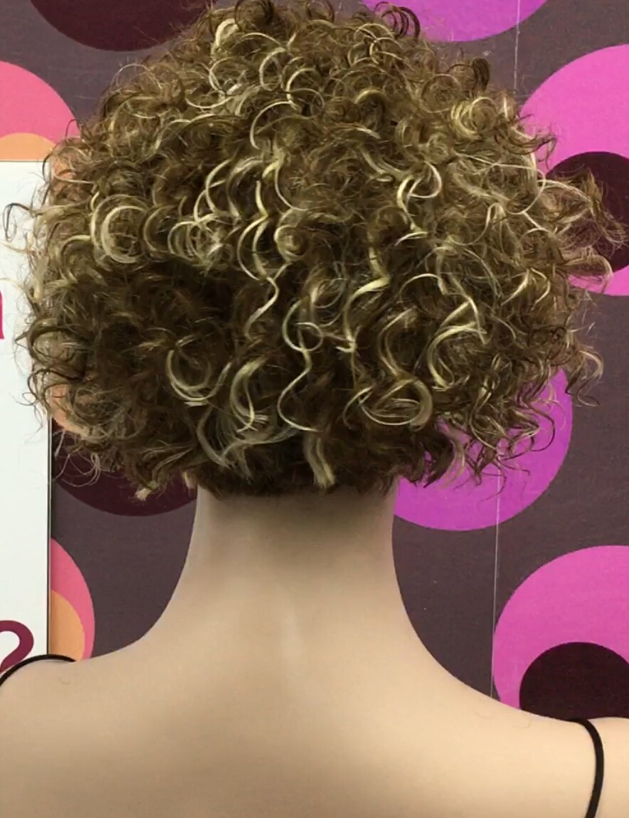 Peluca rizada natural CINTA color 6h613 maquina