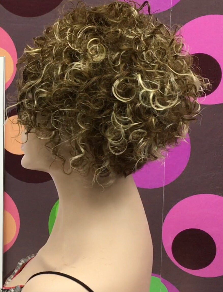 Peluca rizada natural CINTA color 6h613 maquina