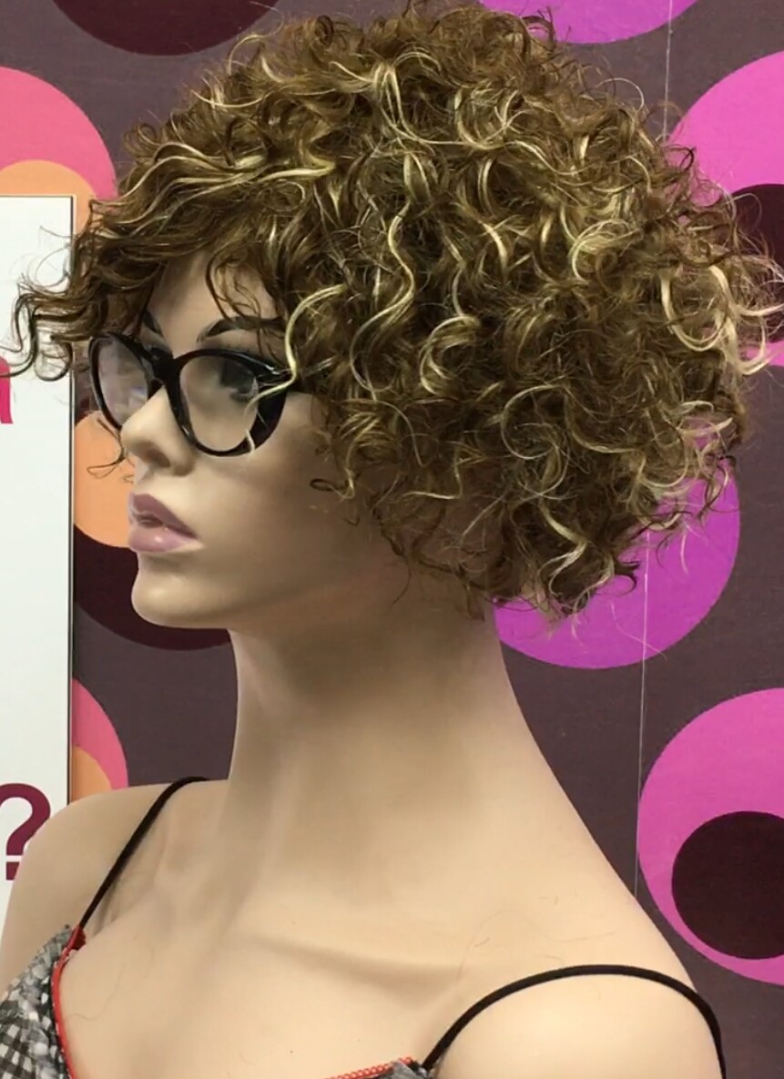 Peluca rizada natural CINTA color 6h613 maquina