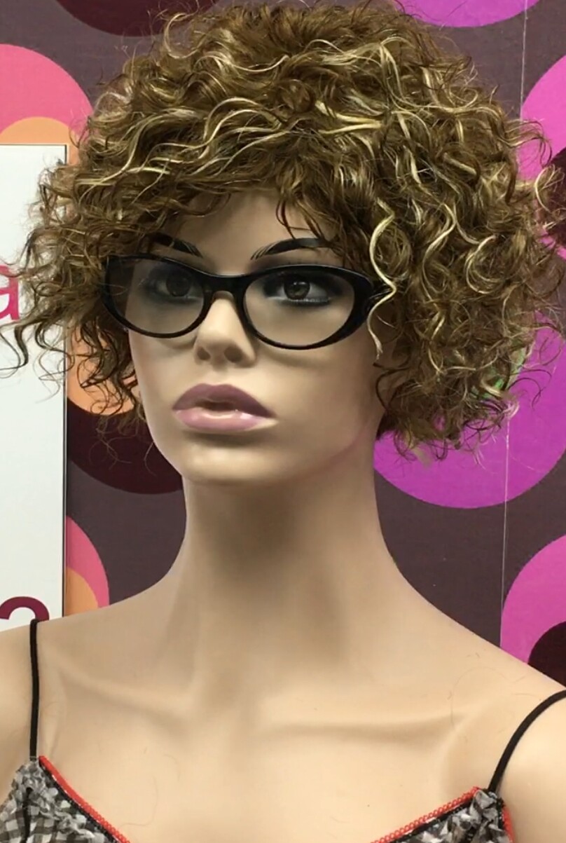 Peluca rizada natural CINTA color 6h613 maquina