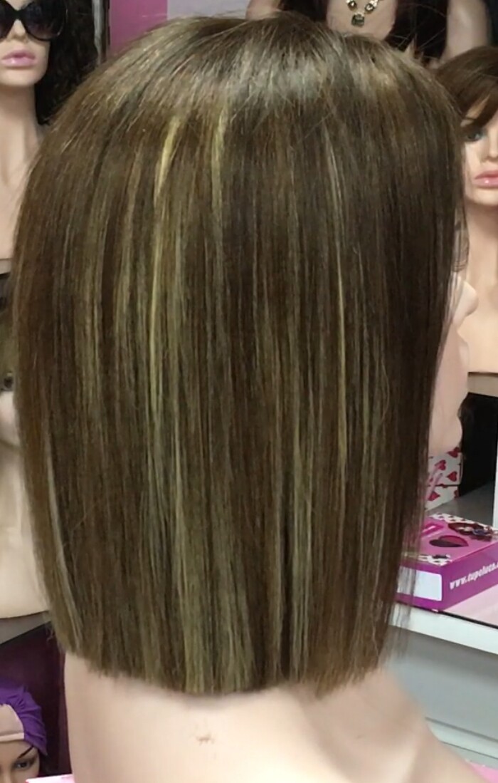 Peluca natural MINAUTI color 4R8h613 RAYA de TUL