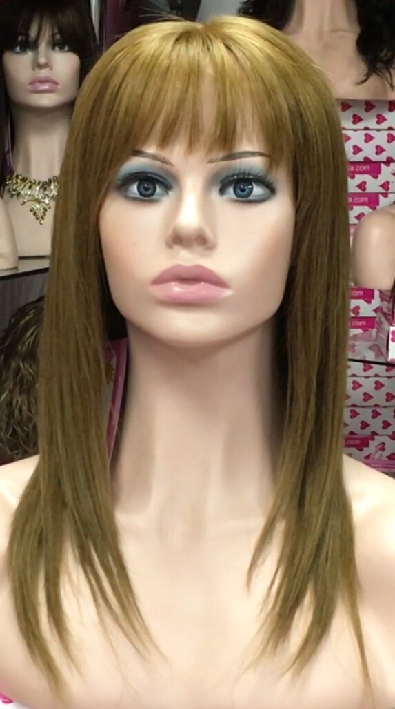 Peluca cabello natural Veronica color 8 TOP TUL transparente efefcto piel