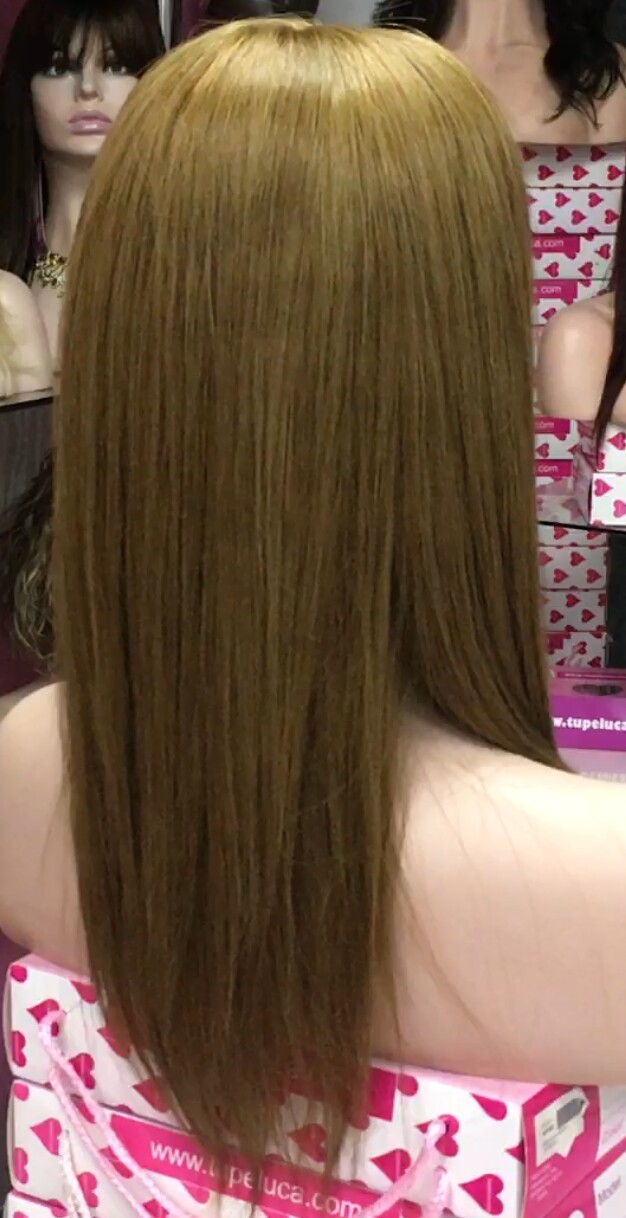 Peluca cabello natural Veronica color 8 TOP TUL transparente efefcto piel