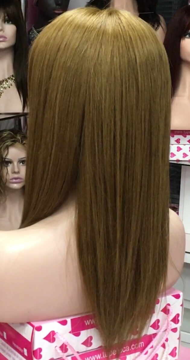 Peluca cabello natural Veronica color 8 TOP TUL transparente efefcto piel