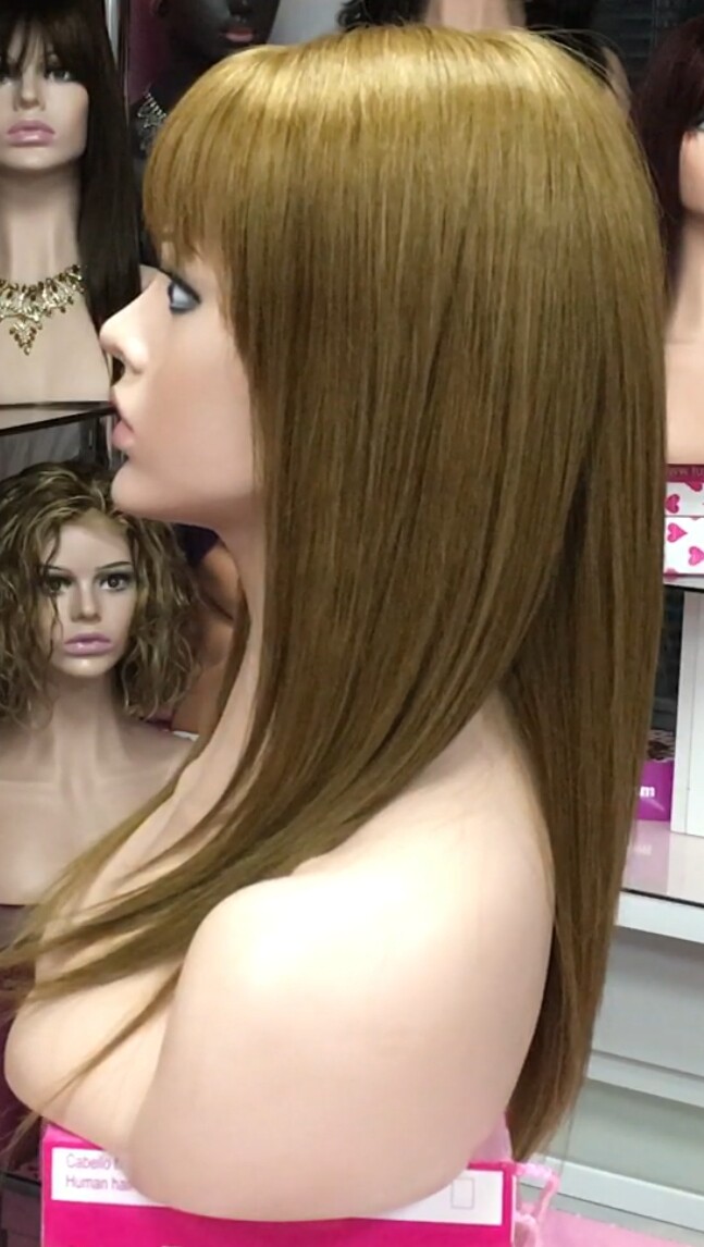 Peluca cabello natural Veronica color 8 TOP TUL transparente efefcto piel