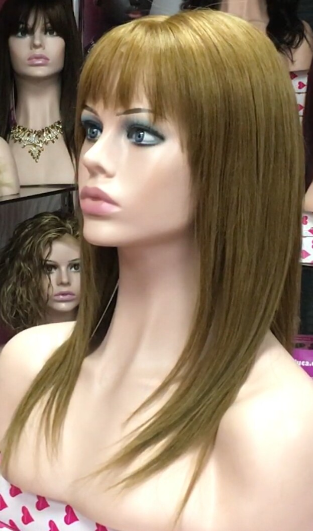 Peluca cabello natural Veronica color 8 TOP TUL transparente efefcto piel