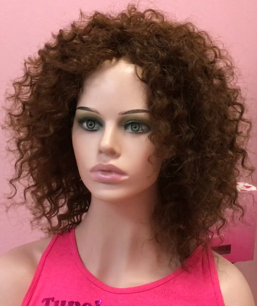 Peluca natural  AFRO CANDELARIA -  color 5 confecc. maquina
