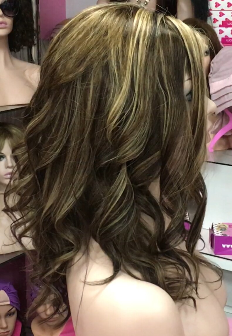 Peluca natural ALEXIS ONDAS 4h8 raiz TINTE 2  TOP TUL LARGO 35-40 cm