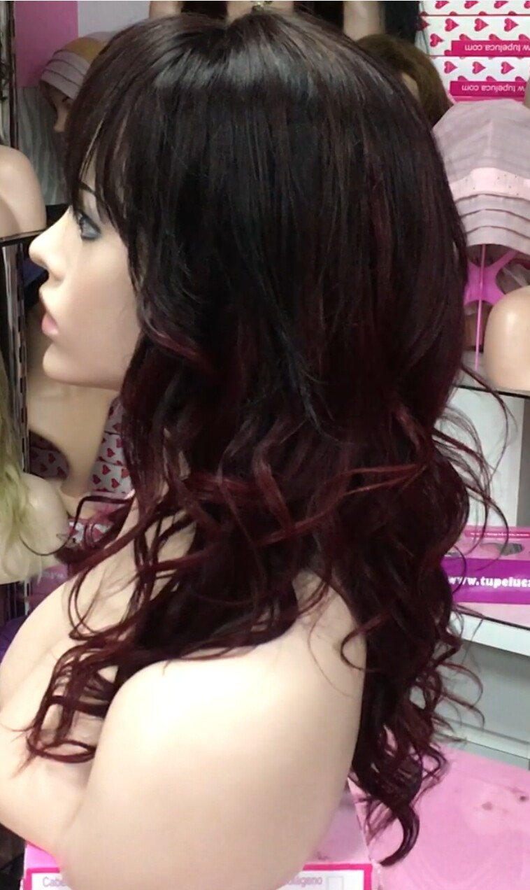 Peluca cabello natural KAMILA color 4R39 frontal tul