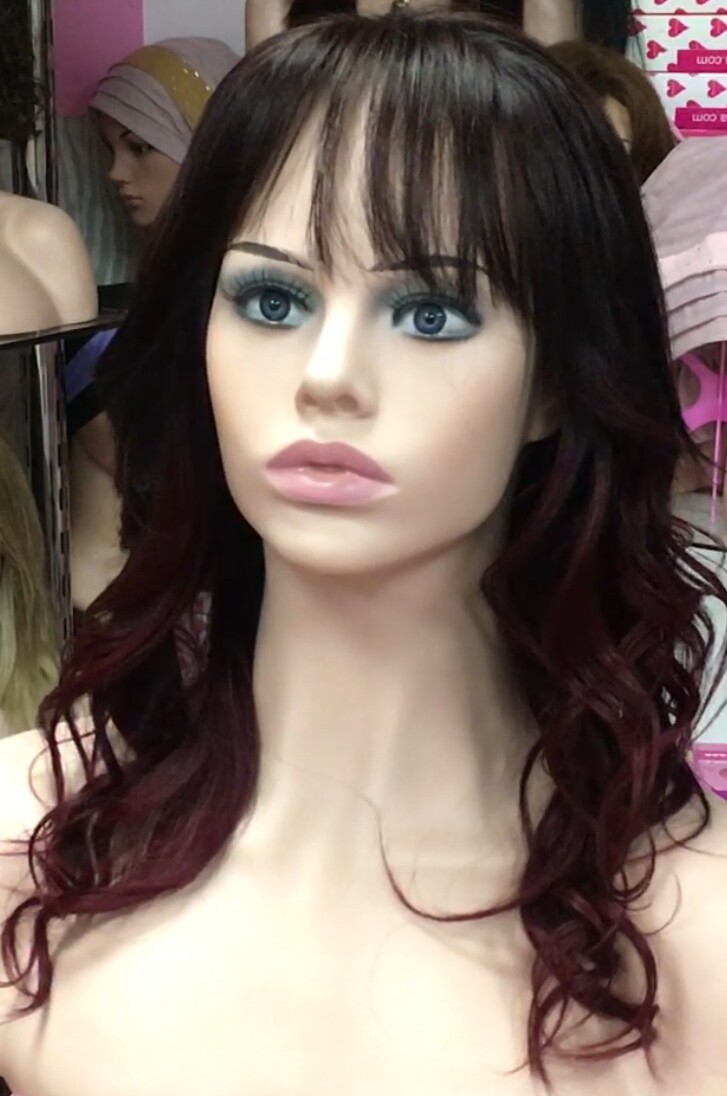 Peluca cabello natural KAMILA color 4R39 frontal tul