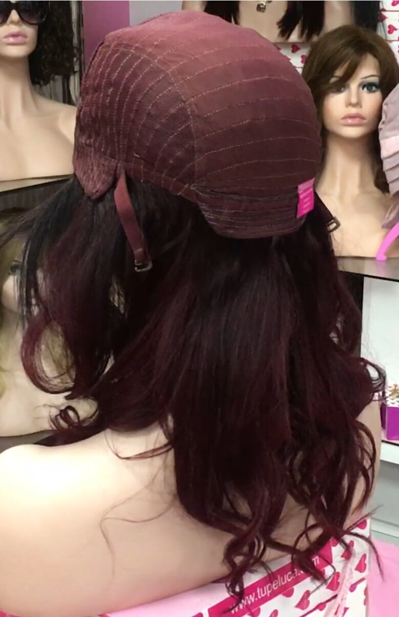 Peluca cabello natural KAMILA color 4R39 frontal tul