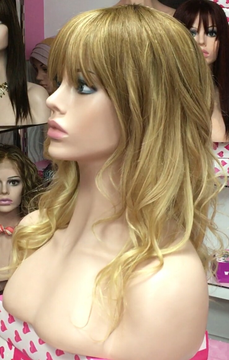 Peluca cabello natural KAMILA color 8T18 confecc. a MAQUINA