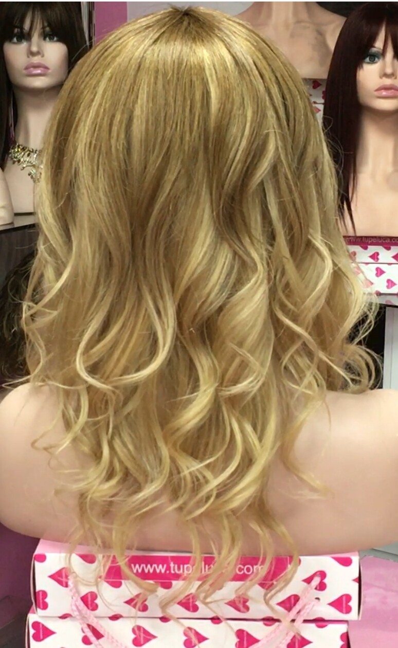 Peluca cabello natural KAMILA color 8T18 confecc. a MAQUINA