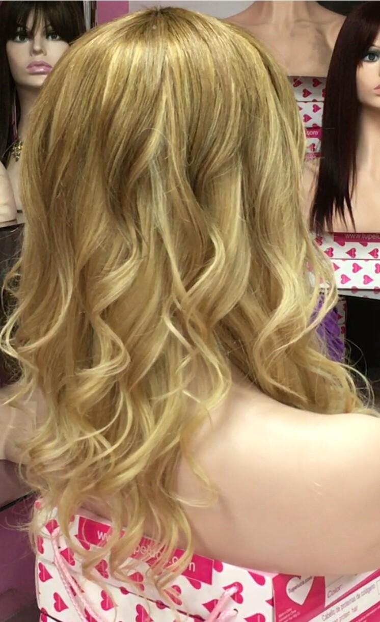 Peluca cabello natural KAMILA color 8T18 confecc. a MAQUINA