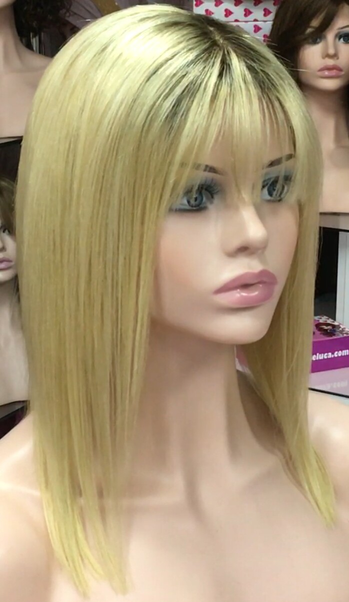 Peluca natural NATA color 4R613  raz oscura TUL de INJECCION