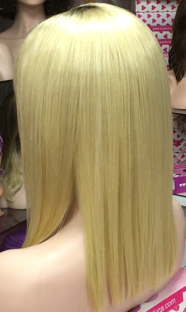 Peluca natural NATA color 4R613  raz oscura TUL de INJECCION