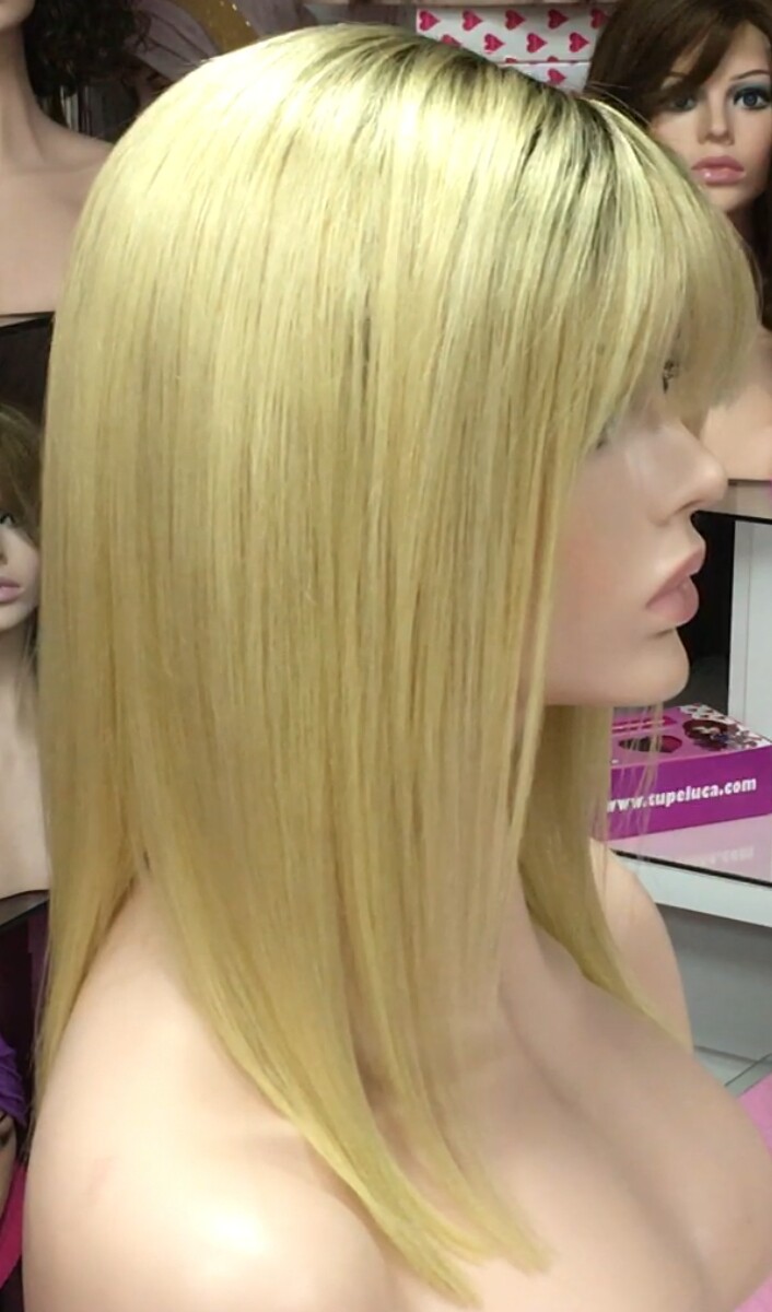 Peluca natural NATA color 4R613  raz oscura TUL de INJECCION