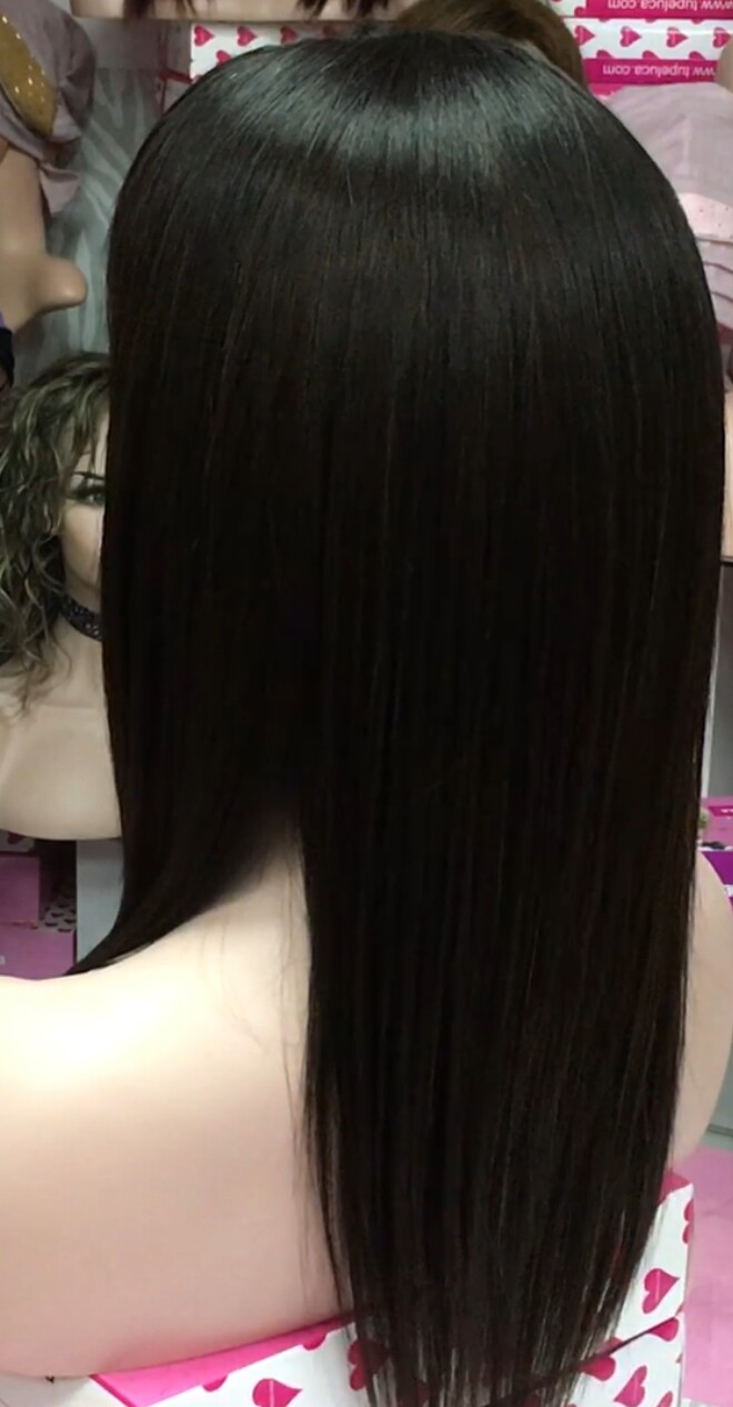 Peluca cabello natural Veronica color 2T4 RAYA de TUL transparente efecto piel