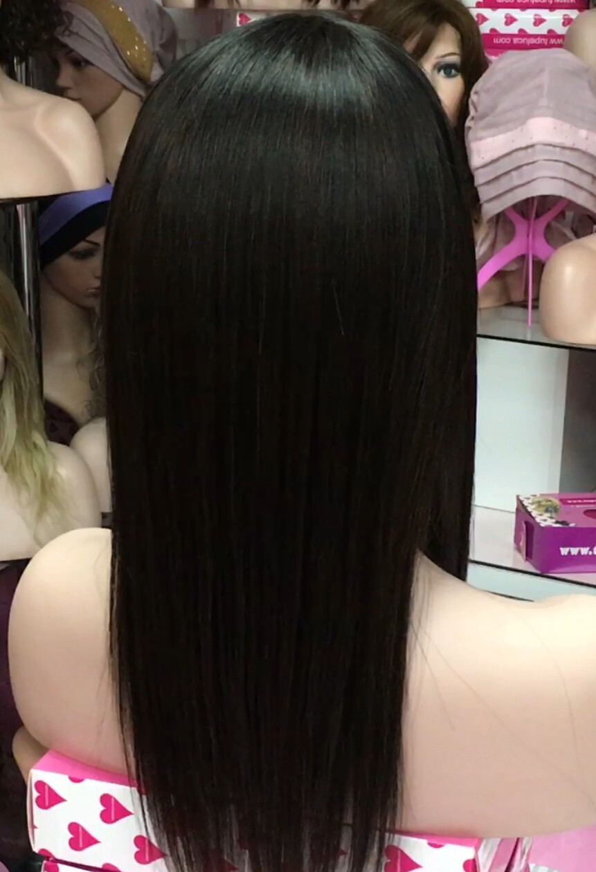 Peluca cabello natural Veronica color 2T4 RAYA de TUL transparente efecto piel