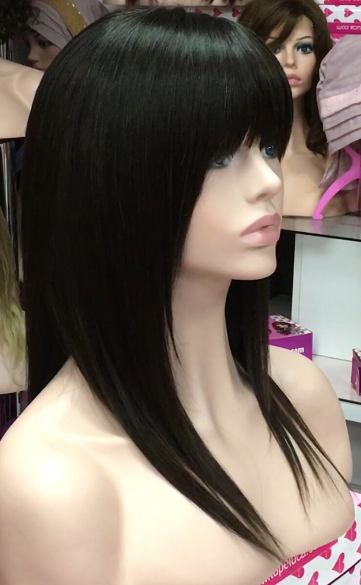 Peluca cabello natural Veronica color 2T4 RAYA de TUL transparente efecto piel