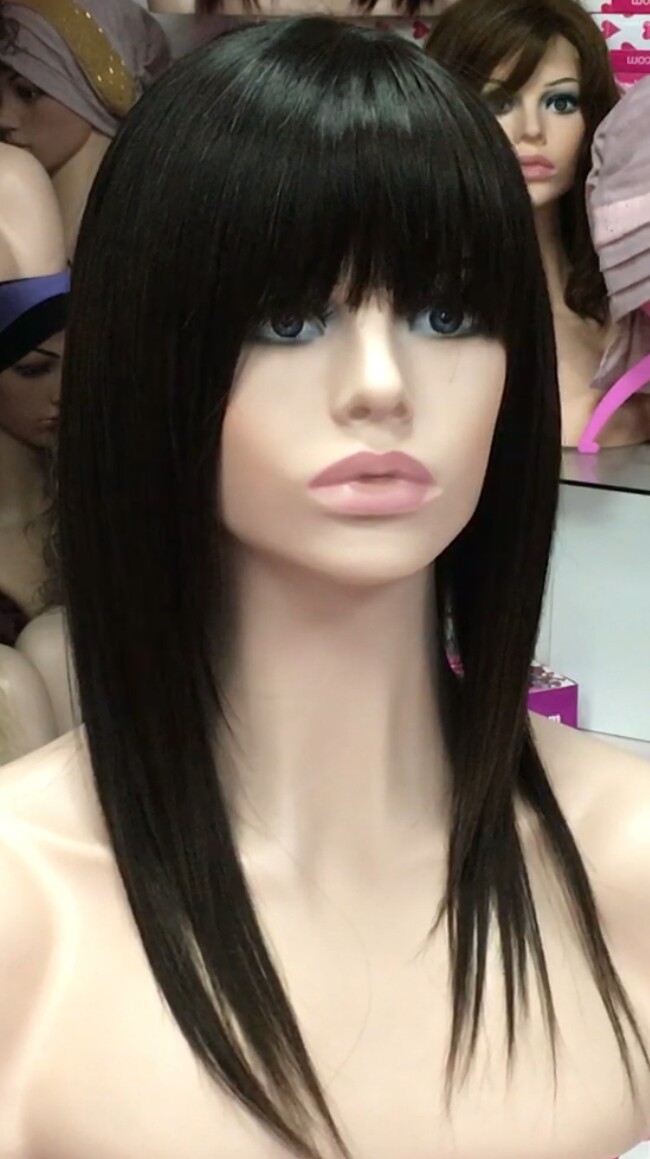 Peluca cabello natural Veronica color 2T4 RAYA de TUL transparente efecto piel