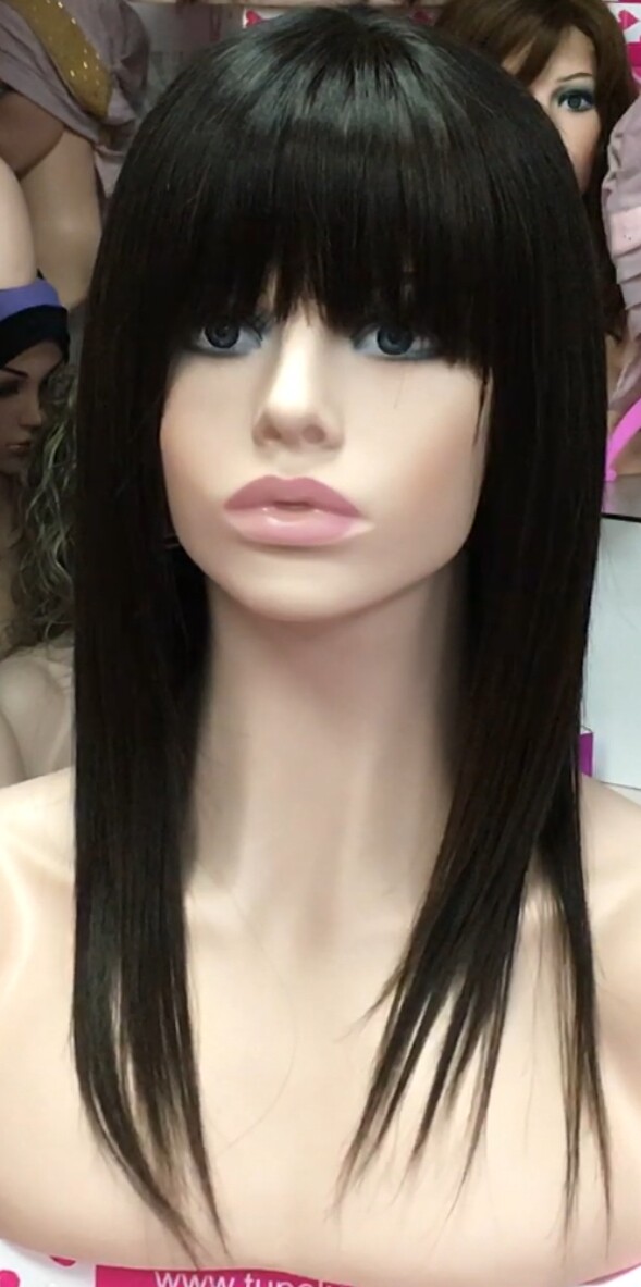 Peluca cabello natural Veronica color 2T4 RAYA de TUL transparente efecto piel