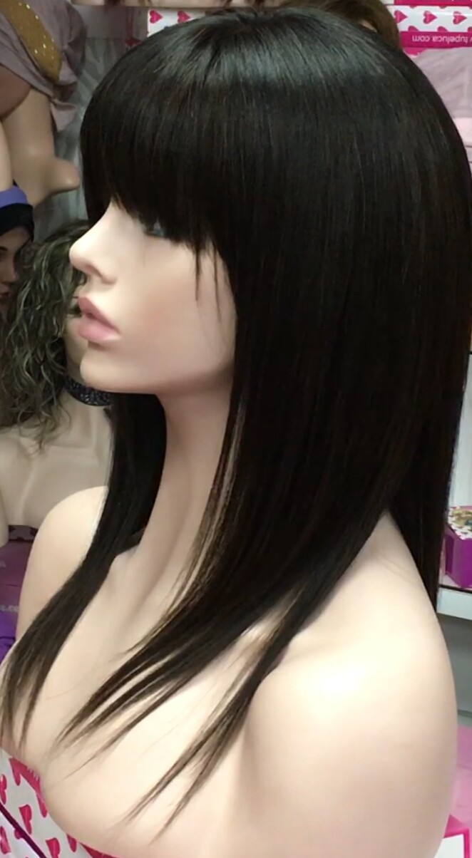 Peluca cabello natural Veronica color 2T4 RAYA de TUL transparente efecto piel