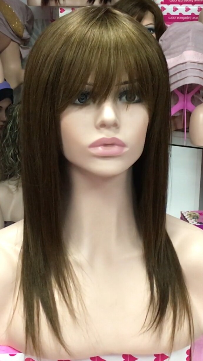 Peluca cabello natural Veronica color 6 confecc.a MAQUINA