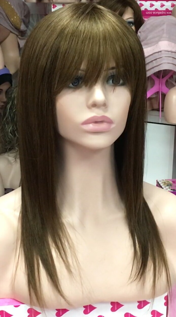 Peluca cabello natural Veronica color 6 confecc.a MAQUINA