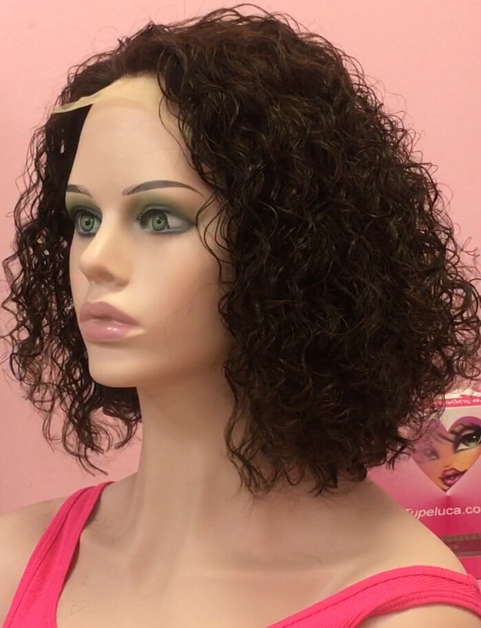 Peluca rizada cabello natural NINONA color 2 TOP TUL