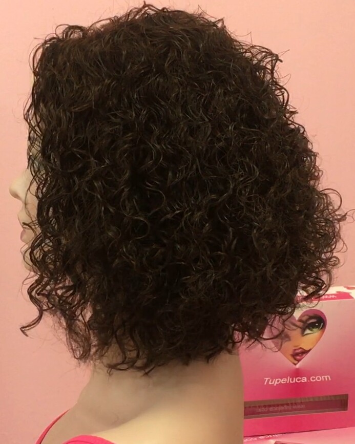 Peluca rizada cabello natural NINONA color 2 TOP TUL