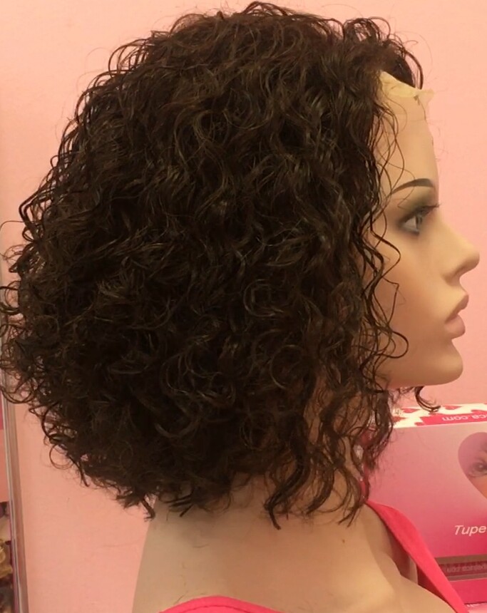Peluca rizada cabello natural NINONA color 2 TOP TUL