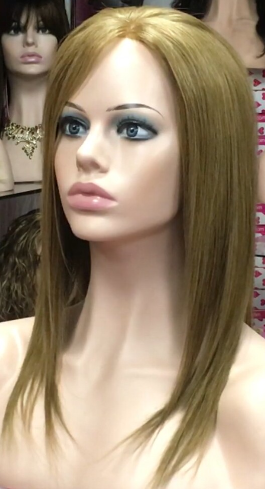 Peluca cabello natural CLARA color 14  FRONTAL de TUL transparente efecto piel