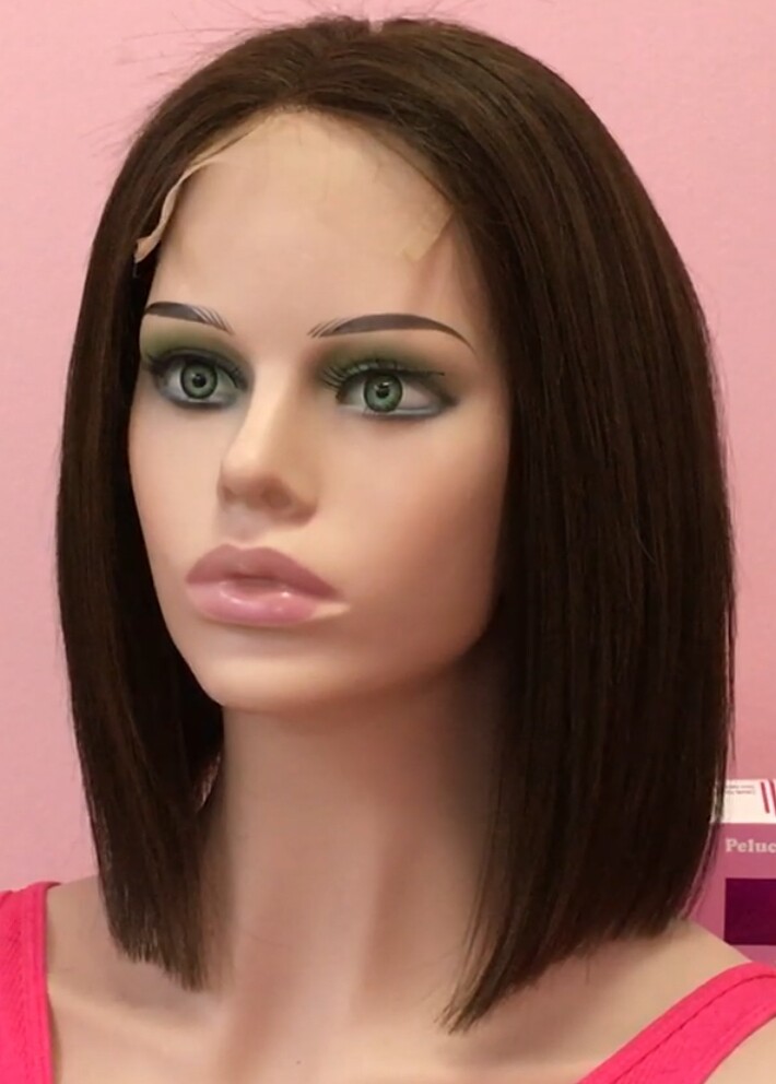 Peluca cabello natural Minauti color 2C TOP de TULL