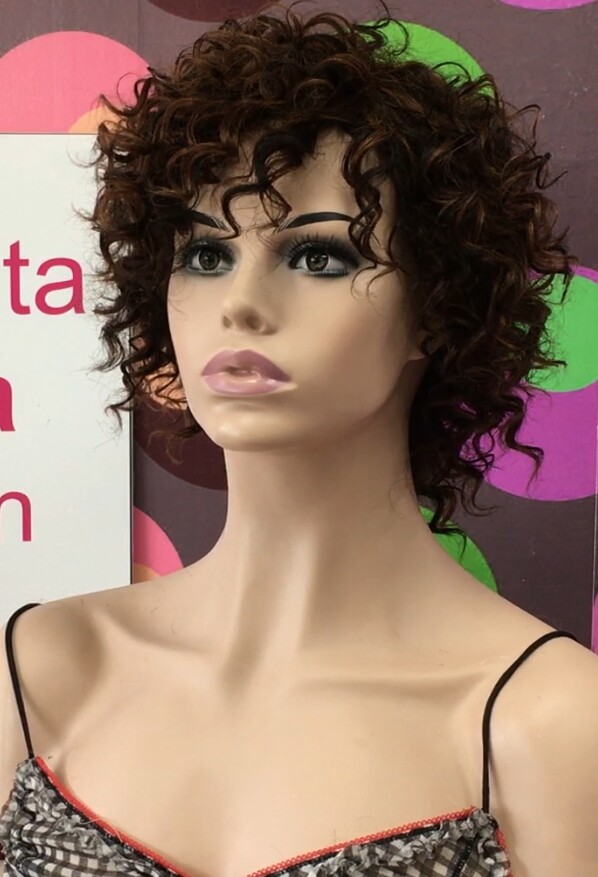 Peluca rizada natural LOLA 2h5 confecc. a MAQUINA