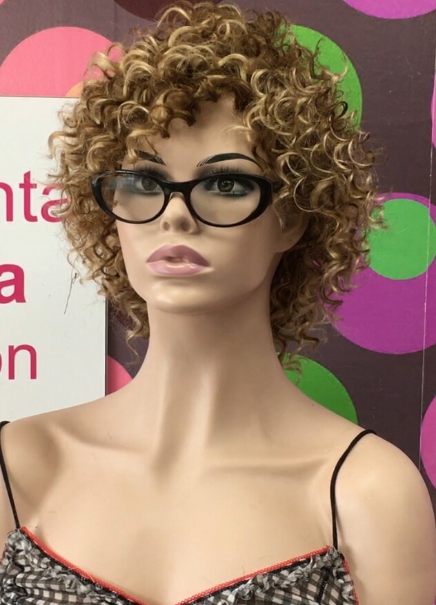 Peluca rizada natural LOLA 6h16 confecc. a MAQUINA