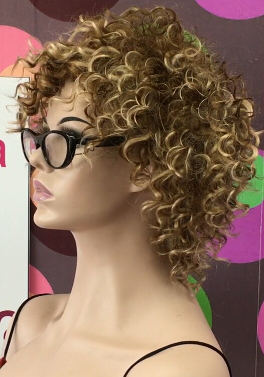 Peluca rizada natural LOLA 6h16 confecc. a MAQUINA