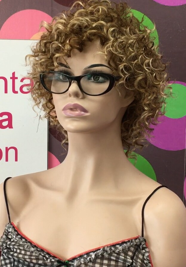 Peluca rizada natural LOLA 6h16 confecc. a MAQUINA