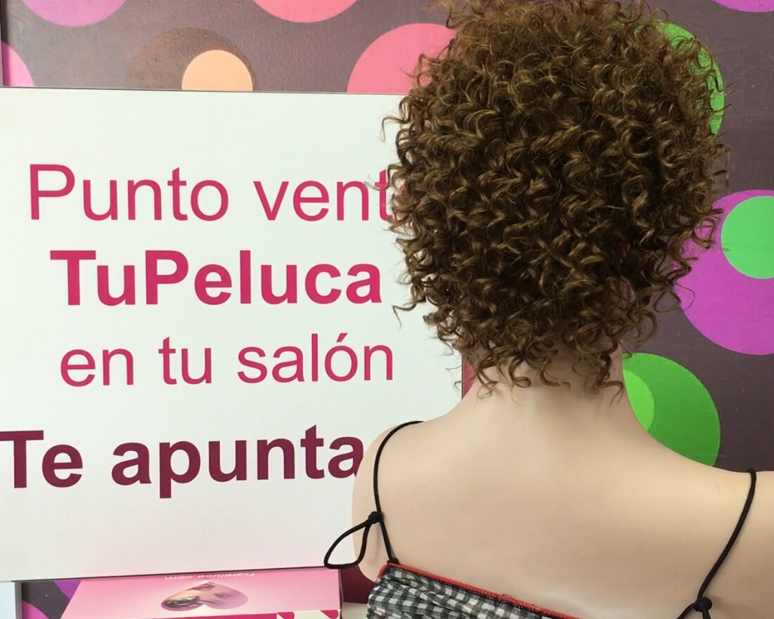 Peluca rizada natural LOLA 6 confecc. a MAQUINA