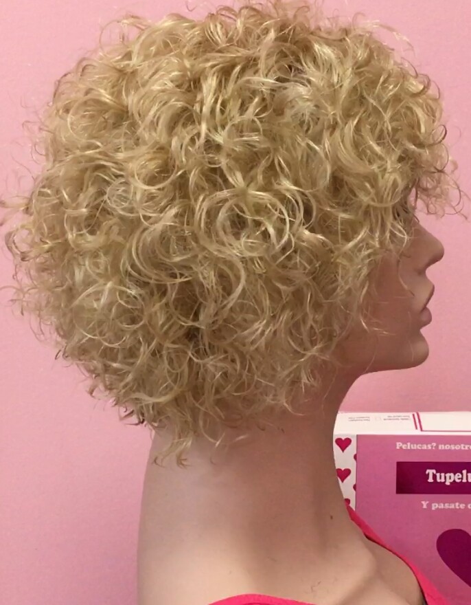Peluca rizada natural CINTA color 613B maquina