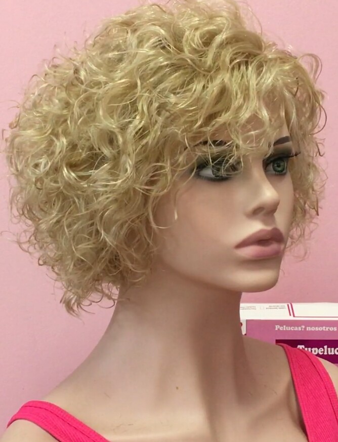 Peluca rizada natural CINTA color 613B maquina